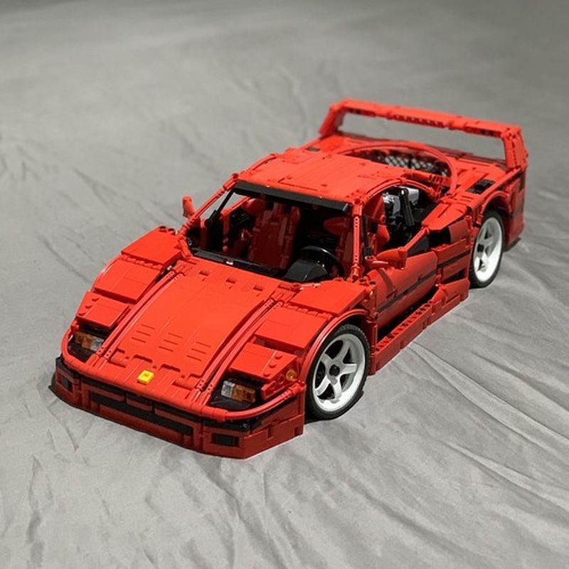 MouldKing 13095 Mould King 13095 REBRICKABLE MOC-98701 98701 MOC98701 non Lego FERRARI F40LM 1:10 tỷ lệ 1:10 bộ đồ chơi xếp lắp ráp ghép mô hình Technic Kỹ Thuật Công Nghệ Cao Mô Hình Phương Tiện 2596 khối