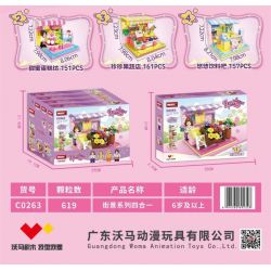 WOMA C0263 0263 non  DÒNG CHẾ ĐỘ XEM PHỐ 4 TRONG 1 bộ đồ chơi xếp lắp ráp ghép mô hình Mini Modular Đường Phố Thu Nhỏ 619 khối