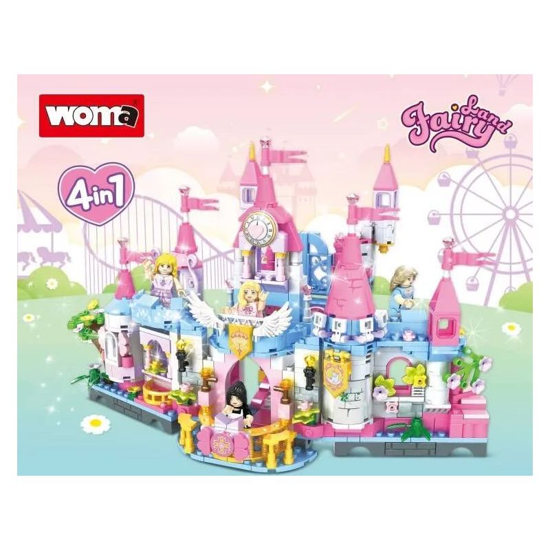 WOMA C0260 0260 non  LÂU ĐÀI BÉ GÁI 4 TRONG 1 bộ đồ chơi xếp lắp ráp ghép mô hình  Các Bạn Gái 632 khối