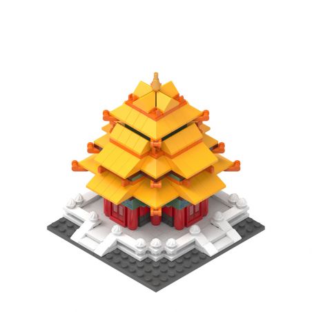 JAKI JK2317 2317 non  THÁP GÓC QIUDENG bộ đồ chơi xếp lắp ráp ghép mô hình Creator Sáng Tạo 338 khối