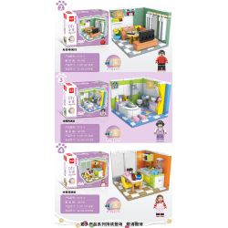 MINGDI K215 non  TỔ HỢP NHÀ DIY 4 bộ đồ chơi xếp lắp ráp ghép mô hình Creator DIY CABIN Sáng Tạo 751 khối