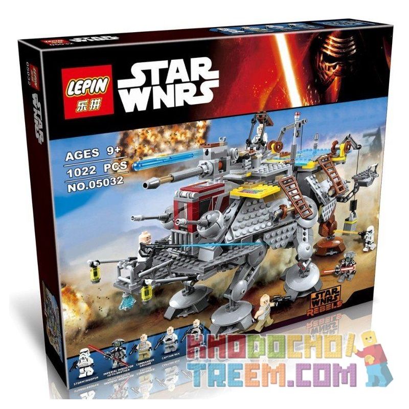 NOT Lego CAPTAIN REX'S AT-TE 75157 LEPIN 05032 xếp lắp ráp ghép mô hình TÀU ĐI BỘ CỦA THUYỀN TRƯỞNG AT-TE REX Star Wars Chiến Tranh Giữa Các Vì Sao 972 khối