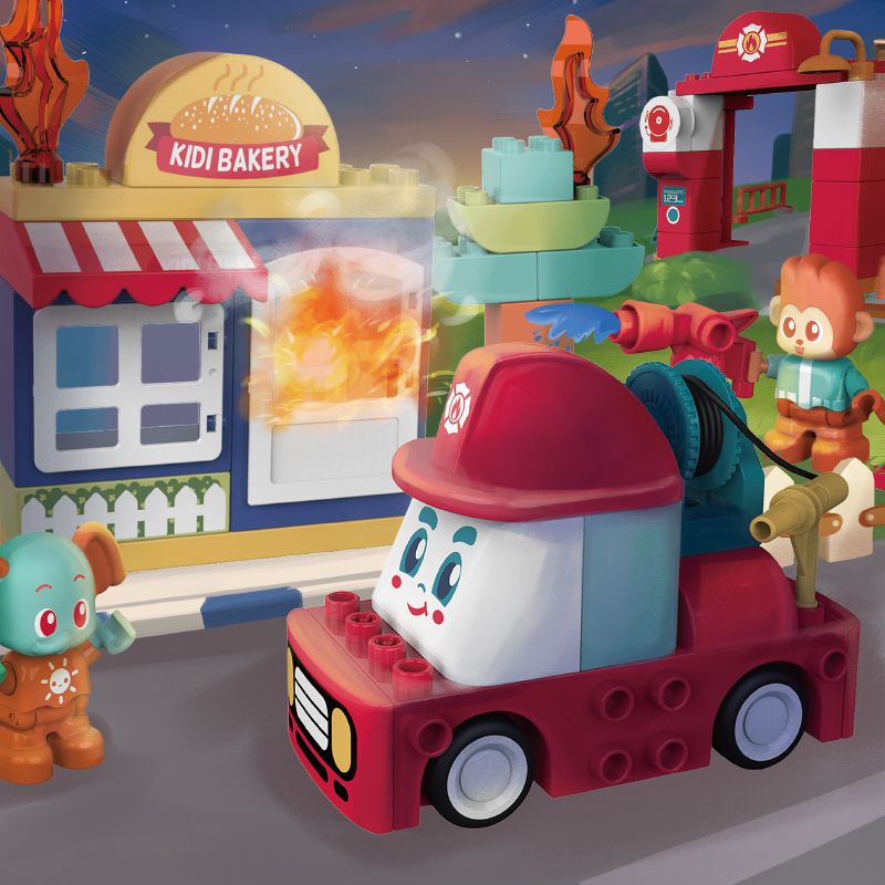 JAKI BT0003-2 0003-2 non  SỞ CỨU HỎA KEELER bộ đồ chơi xếp lắp ráp ghép mô hình 60 khối