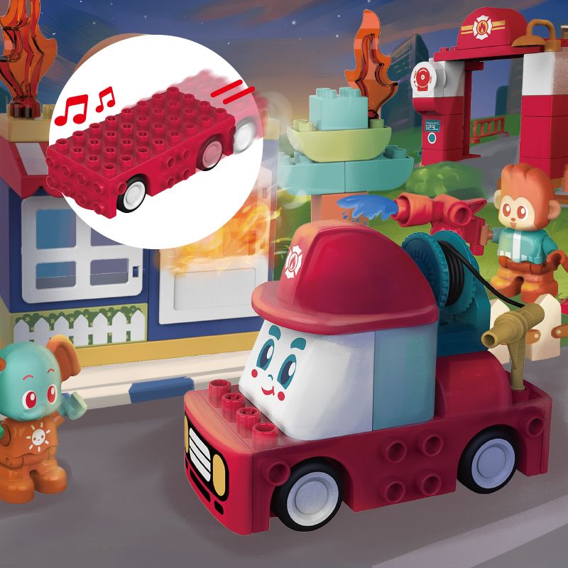 JAKI BT0003-2 0003-2 non  SỞ CỨU HỎA KEELER bộ đồ chơi xếp lắp ráp ghép mô hình 60 khối