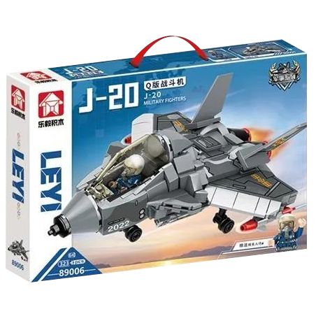LEYI 89006 non  MÁY BAY CHIẾN ĐẤU J-20 PHIÊN BẢN Q bộ đồ chơi xếp lắp ráp ghép mô hình Military Army J-20 FIGHTER AIRCRAFT Quân Sự Bộ Đội 323 khối