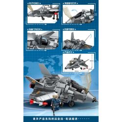 LEYI 89006 non  MÁY BAY CHIẾN ĐẤU J-20 PHIÊN BẢN Q bộ đồ chơi xếp lắp ráp ghép mô hình Military Army J-20 FIGHTER AIRCRAFT Quân Sự Bộ Đội 323 khối