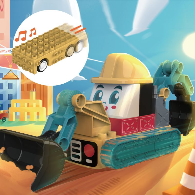 JAKI BT0002-3 0002-3 non  ANH EM KỸ SƯ bộ đồ chơi xếp lắp ráp ghép mô hình 23 khối