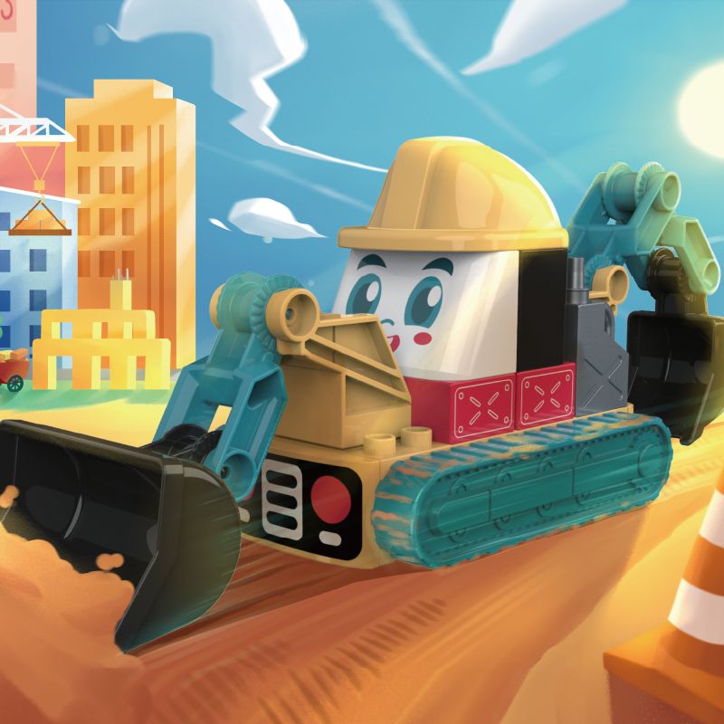 JAKI BT0002-3 0002-3 non  ANH EM KỸ SƯ bộ đồ chơi xếp lắp ráp ghép mô hình 23 khối