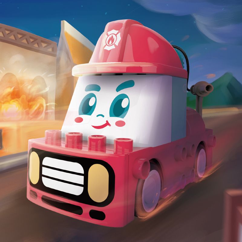 JAKI BT0002-2 0002-2 non  ANH HÙNG LỬA bộ đồ chơi xếp lắp ráp ghép mô hình 23 khối