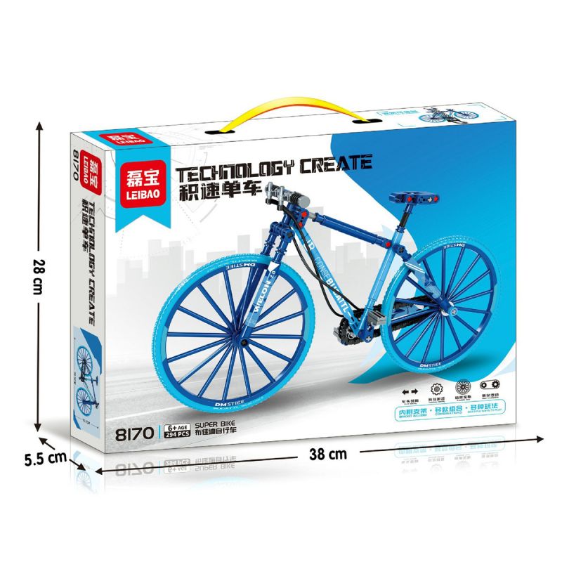 LEIBAO 8170 non Lego XE ĐẠP TỐC ĐỘ BUGATTI BIKE bộ đồ chơi xếp lắp ráp ghép mô hình Technic Kỹ Thuật Công Nghệ Cao Mô Hình Phương Tiện 294 khối