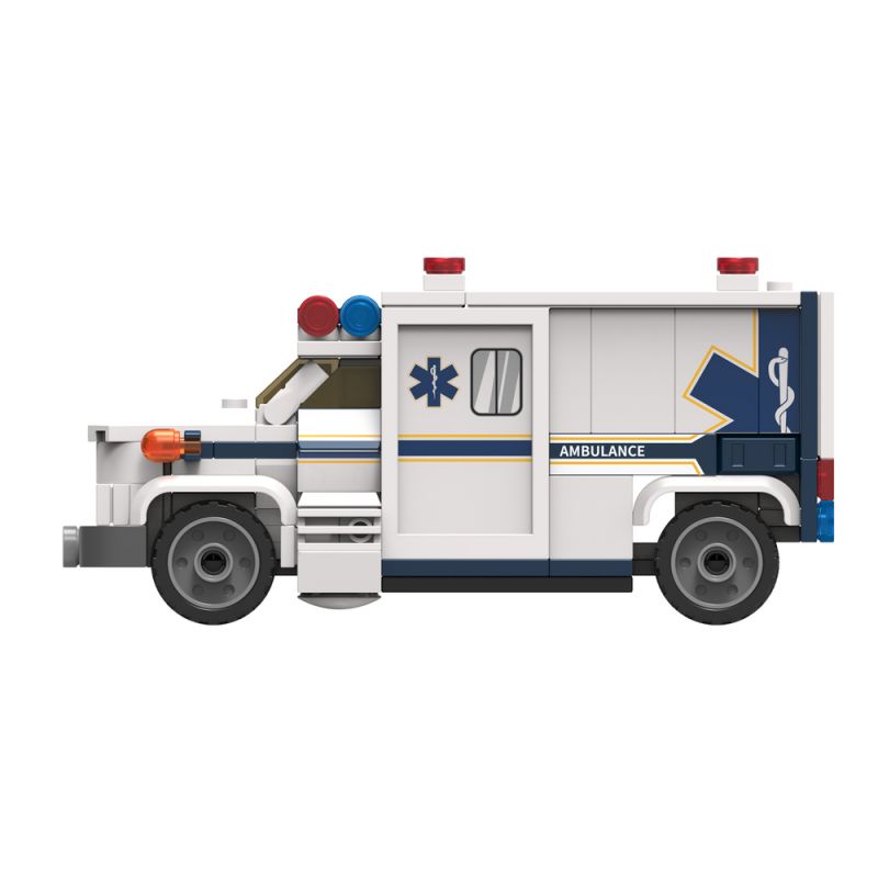 JAKI JK9211 9211 non  XE CỨU THƯƠNG bộ đồ chơi xếp lắp ráp ghép mô hình City HELLO CITY Thành Phố 253 khối