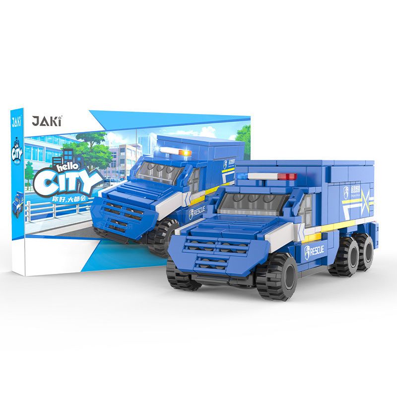 JAKI JK9210 9210 non  XE CỨU HỘ THÀNH PHỐ bộ đồ chơi xếp lắp ráp ghép mô hình City HELLO CITY 250 khối