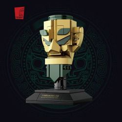 HELLO HISTORY BXD-20-1 20-1 BXD20-1 non  ĐẦU ĐỒNG SANXINGDUI VỚI MẶT VÀNG ĐỈNH PHẲNG bộ đồ chơi xếp lắp ráp ghép mô hình BRONZE HEAD WITH GOLD MASK 100 khối