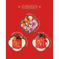 SEMBO 605028 605037 non  HOA HỒNG LỄ HỘI ĐÈN LỒNG RUYI bộ đồ chơi xếp lắp ráp ghép mô hình Chinese Traditional Festivals Lễ Hội Cổ Truyền 908 khối