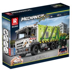 REOBRIX 22022 non  XE RÁC NÉN bộ đồ chơi xếp lắp ráp ghép mô hình  COMPRESSED GARBAGE TRUCK Kỹ Thuật Công Nghệ Cao Mô Hình Phương Tiện 1488 khối