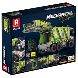REOBRIX 22022 non  XE RÁC NÉN bộ đồ chơi xếp lắp ráp ghép mô hình  COMPRESSED GARBAGE TRUCK Kỹ Thuật Công Nghệ Cao Mô Hình Phương Tiện 1488 khối