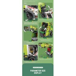 REOBRIX 22022 non  XE RÁC NÉN bộ đồ chơi xếp lắp ráp ghép mô hình  COMPRESSED GARBAGE TRUCK Kỹ Thuật Công Nghệ Cao Mô Hình Phương Tiện 1488 khối