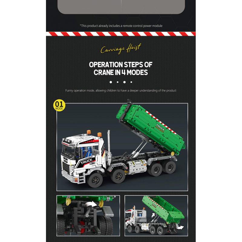 REOBRIX 22021 non  PHƯƠNG TIỆN VẬN CHUYỂN MÓC TAY BỐN CHẾ ĐỘ bộ đồ chơi xếp lắp ráp ghép mô hình  4 MODE CARRIAGE HOIST Kỹ Thuật Công Nghệ Cao Mô Hình Phương Tiện 2950 khối