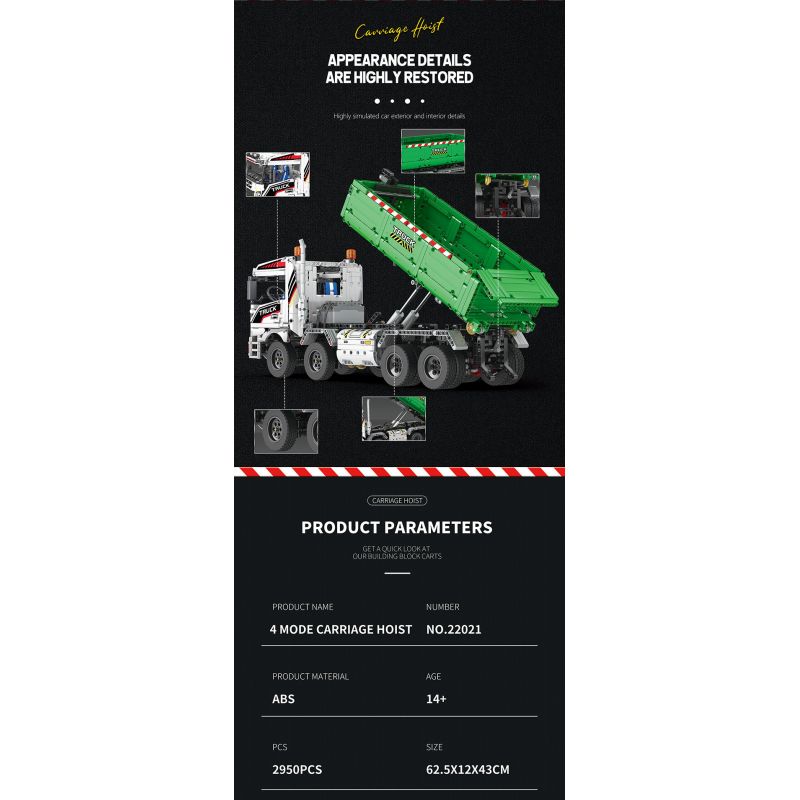 REOBRIX 22021 non  PHƯƠNG TIỆN VẬN CHUYỂN MÓC TAY BỐN CHẾ ĐỘ bộ đồ chơi xếp lắp ráp ghép mô hình  4 MODE CARRIAGE HOIST Kỹ Thuật Công Nghệ Cao Mô Hình Phương Tiện 2950 khối