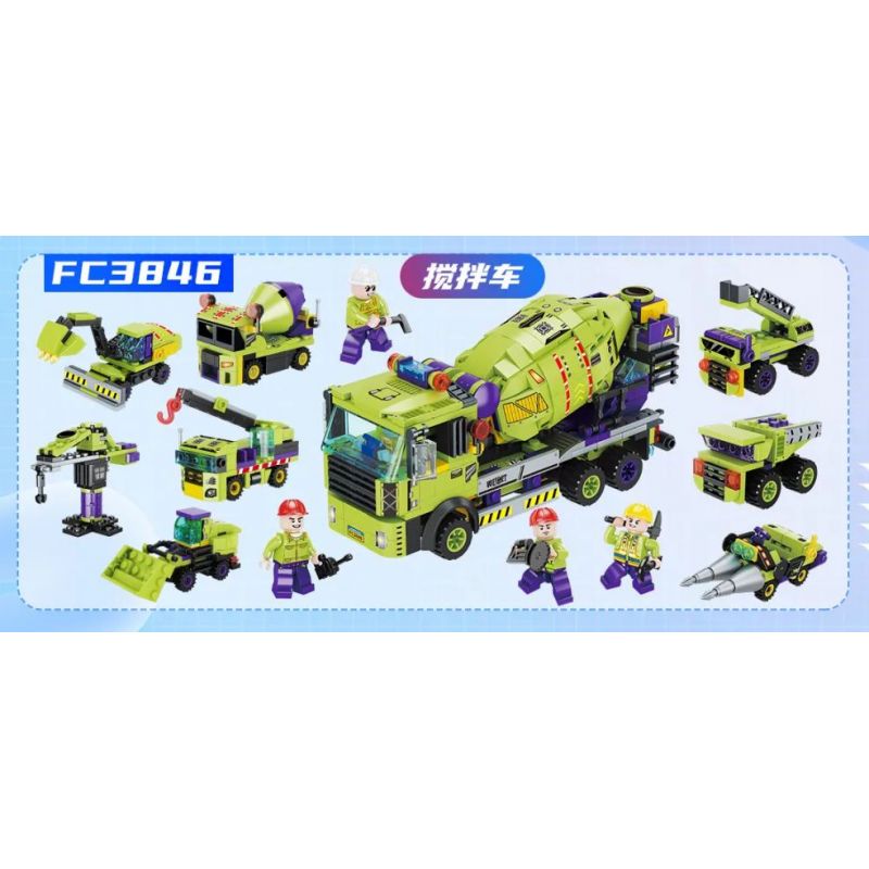 FORANGE FC3846 3846 non  XE TRỘN 8 TỔ HỢP bộ đồ chơi xếp lắp ráp ghép mô hình Creator Sáng Tạo