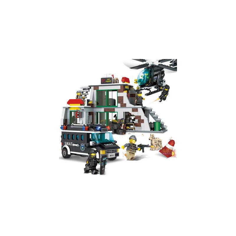 GUDI 9414 non Lego SWAT ĐỘT KÍCH HANG ??? KHỦNG BỐ bộ đồ chơi xếp lắp ráp ghép mô hình City Thành Phố 703 khối