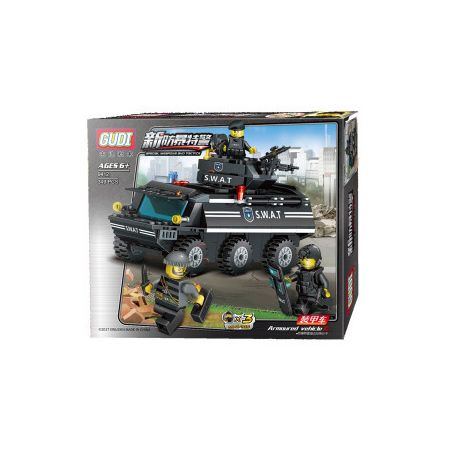 GUDI 9412 non  XE BỌC THÉP bộ đồ chơi xếp lắp ráp ghép mô hình Military Army SWAT ARMORED VEHICLES Quân Sự Bộ Đội 349 khối