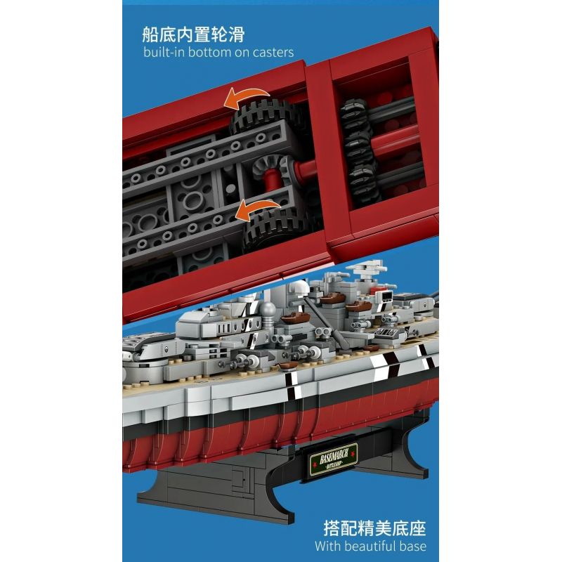 FORANGE FC4201 4201 non  CHIẾN HẠM BISMARCK bộ đồ chơi xếp lắp ráp ghép mô hình BISMARCK CLASS BATTLESHIP 2081 khối