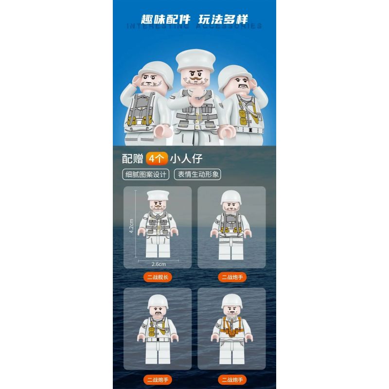 FORANGE FC4201 4201 non  CHIẾN HẠM BISMARCK bộ đồ chơi xếp lắp ráp ghép mô hình BISMARCK CLASS BATTLESHIP 2081 khối