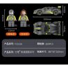 FORANGE FC1616 1616 non  SIÊU XE CỰC NHANH MÀU XÁM LÙI bộ đồ chơi xếp lắp ráp ghép mô hình Mini Racing Pacemaker Đua Xe Mini 269 khối