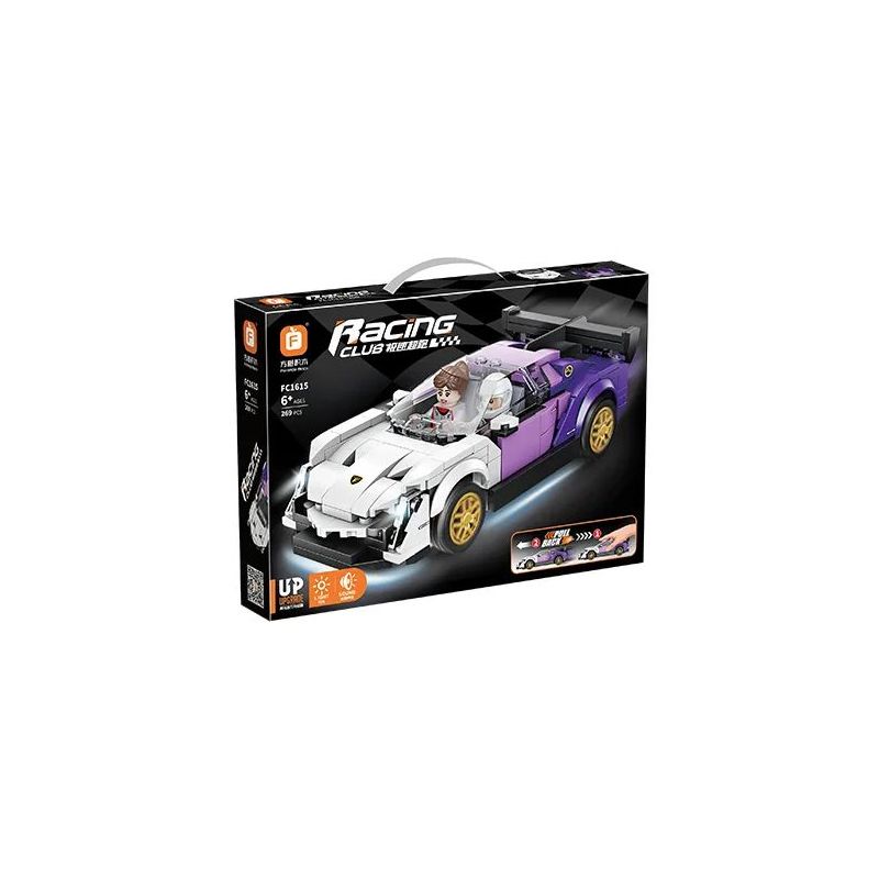 FORANGE FC1615 1615 non  SIÊU XE CỰC NHANH MÀU TÍM LÙI bộ đồ chơi xếp lắp ráp ghép mô hình Mini Racing Pacemaker Đua Xe Mini 269 khối