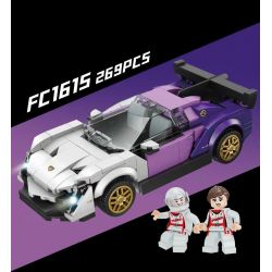 FORANGE FC1615 1615 non  SIÊU XE CỰC NHANH MÀU TÍM LÙI bộ đồ chơi xếp lắp ráp ghép mô hình Mini Racing Pacemaker Đua Xe Mini 269 khối