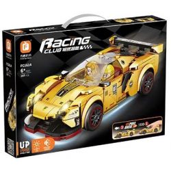 FORANGE FC1614 1614 non  SIÊU XE CỰC NHANH MÀU VÀNG LÙI bộ đồ chơi xếp lắp ráp ghép mô hình Mini Racing Pacemaker Đua Xe Mini 287 khối