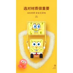 SEMBO 612202 non  HỘP ĐỰNG BÚT ĐA NĂNG SPONGEBOB bộ đồ chơi xếp lắp ráp ghép mô hình Spongebob Squarepants Chú Bọt Biển Tinh Nghịch 290 khối
