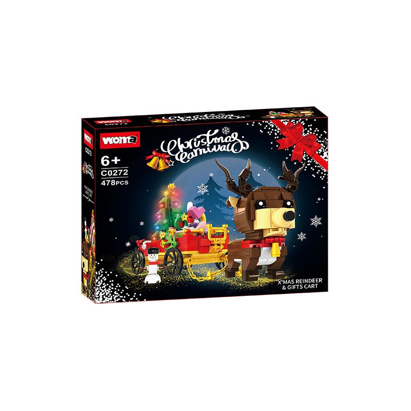 WOMA C0272 0272 non  TUẦN LỘC VÀ GIỎ QUÀ bộ đồ chơi xếp lắp ráp ghép mô hình Christmas Giáng Sinh 478 khối
