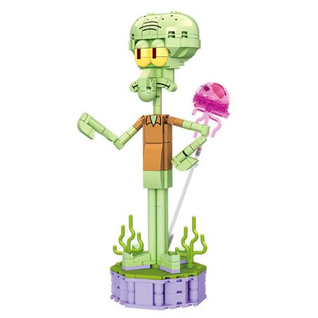 SEMBO 612200 non  ĐÈN NGỦ SQUIDWARD bộ đồ chơi xếp lắp ráp ghép mô hình Spongebob Squarepants SQUIDWARD TENTACLES Chú Bọt Biển Tinh Nghịch 251 khối
