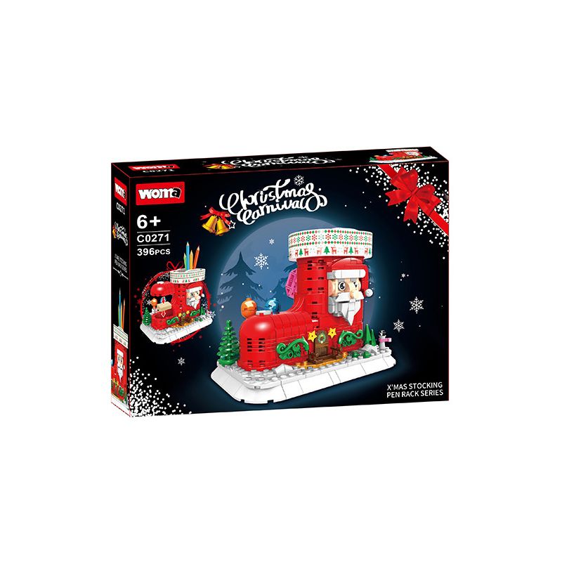 WOMA C0271 0271 non  VỚ ĐỰNG BÚT bộ đồ chơi xếp lắp ráp ghép mô hình Christmas Giáng Sinh 396 khối