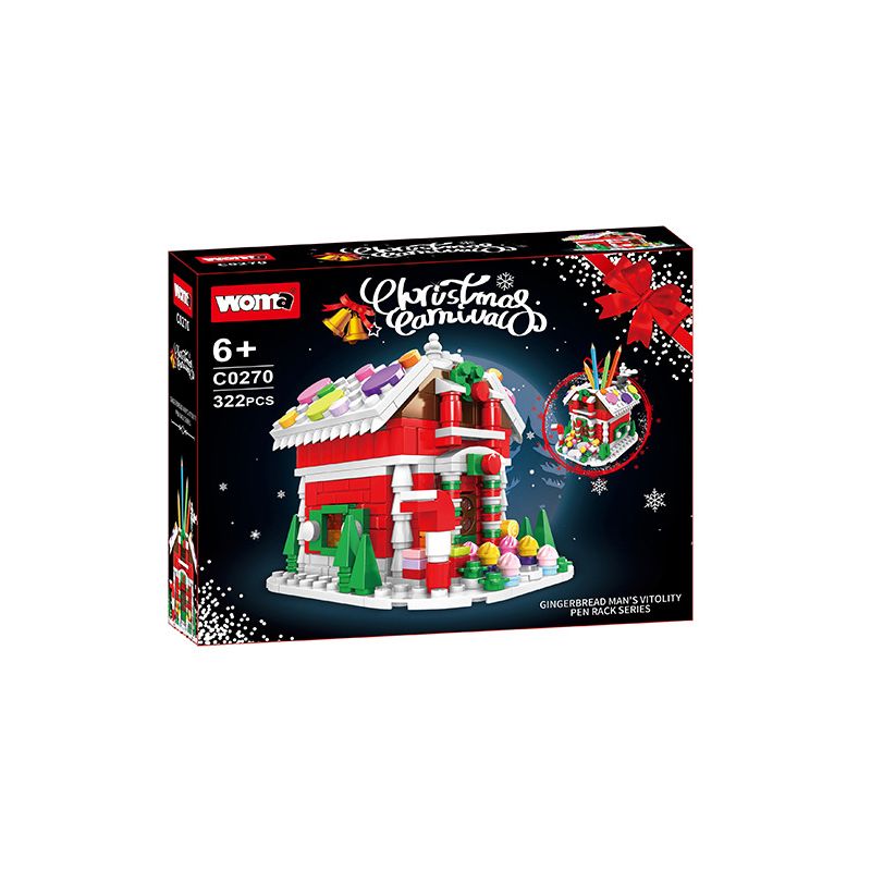 WOMA C0270 0270 non  NHÀ BÁNH GỪNG bộ đồ chơi xếp lắp ráp ghép mô hình Christmas Giáng Sinh 322 khối
