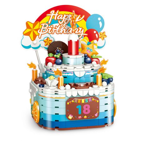 GUDI 50002 non  HỘP NHẠC BÁNH SINH NHẬT bộ đồ chơi xếp lắp ráp ghép mô hình Creator Sáng Tạo 309 khối