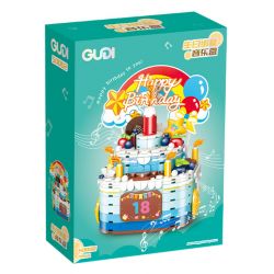 GUDI 50002 non  HỘP NHẠC BÁNH SINH NHẬT bộ đồ chơi xếp lắp ráp ghép mô hình Creator Sáng Tạo 309 khối