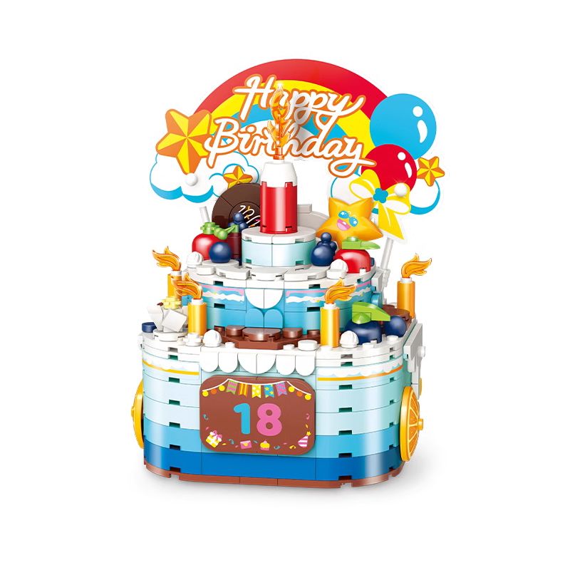 GUDI 50002 non  HỘP NHẠC BÁNH SINH NHẬT bộ đồ chơi xếp lắp ráp ghép mô hình Creator Sáng Tạo 309 khối