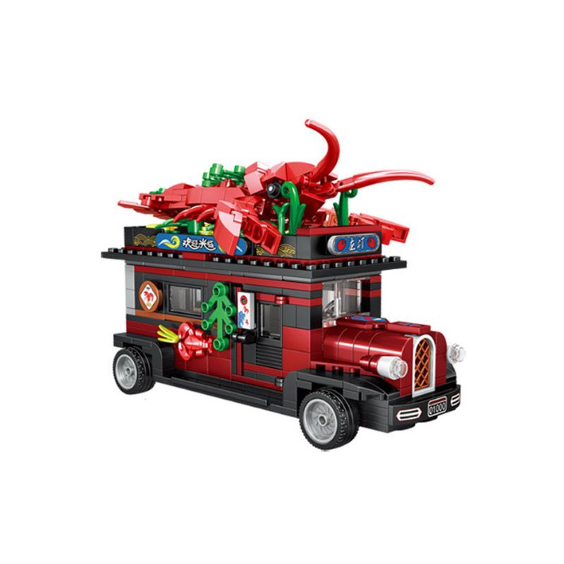 ZHEGAO 01000 non Lego XE TÔM HÙM bộ đồ chơi xếp lắp ráp ghép mô hình City LOBSTER CAR Thành Phố 610 khối