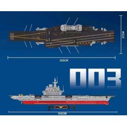 DOUBLE HEIGHT 20307 non  TÀU SÂN BAY 003 bộ đồ chơi xếp lắp ráp ghép mô hình Military Army 003 AIRCRAFT CARRIER Quân Sự Bộ Đội 3129 khối