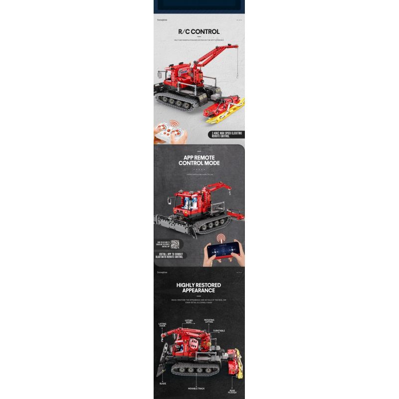 REOBRIX 22019 non  MÁY SAN TUYẾT bộ đồ chơi xếp lắp ráp ghép mô hình  Kỹ Thuật Công Nghệ Cao Mô Hình Phương Tiện 1100 khối