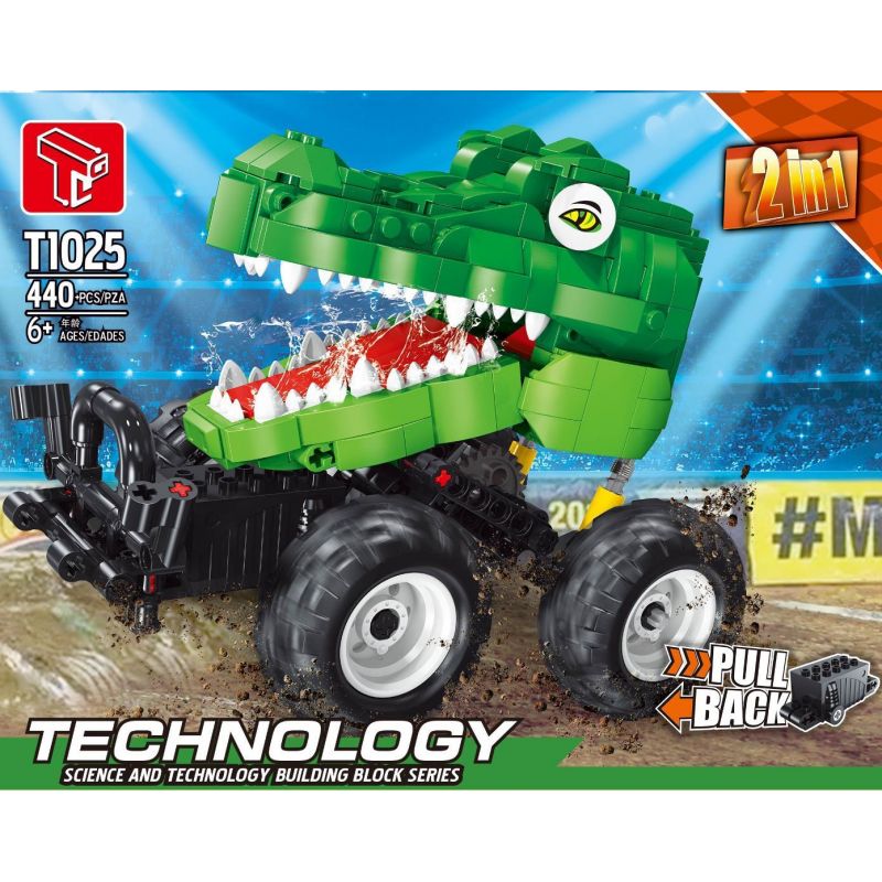 TA GAOLE T1025 1025 non  XE CÁ SẤU LÙI bộ đồ chơi xếp lắp ráp ghép mô hình  Kỹ Thuật Công Nghệ Cao Mô Hình Phương Tiện 440 khối