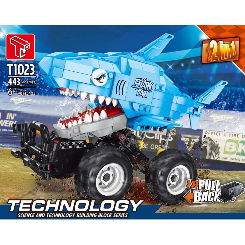 TA GAOLE T1023 1023 non  XE CÁ MẬP KÉO LÙI bộ đồ chơi xếp lắp ráp ghép mô hình  Kỹ Thuật Công Nghệ Cao Mô Hình Phương Tiện 443 khối