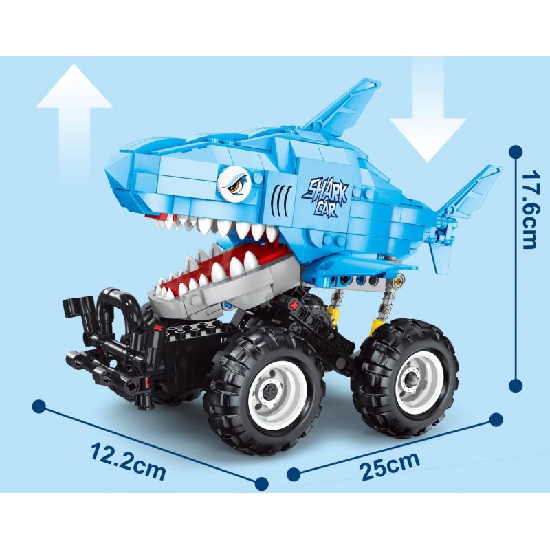 TA GAOLE T1023 1023 non  XE CÁ MẬP KÉO LÙI bộ đồ chơi xếp lắp ráp ghép mô hình  Kỹ Thuật Công Nghệ Cao Mô Hình Phương Tiện 443 khối