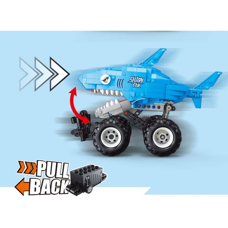 TA GAOLE T1023 1023 non  XE CÁ MẬP KÉO LÙI bộ đồ chơi xếp lắp ráp ghép mô hình  Kỹ Thuật Công Nghệ Cao Mô Hình Phương Tiện 443 khối