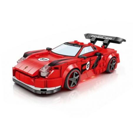 Kazi KY6114 6114 non  SIÊU XE PORSCHE 918 LÙI bộ đồ chơi xếp lắp ráp ghép mô hình 290 khối