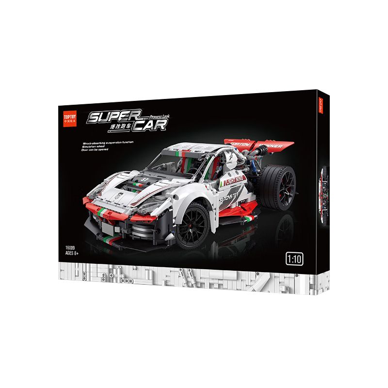 BRICKCOOL KC015 TOP TOY 16009 non  NỔ KIẾM ĐỎ RỰC FERRARI 488 tỷ lệ 1:10 bộ đồ chơi xếp lắp ráp ghép mô hình  Kỹ Thuật Công Nghệ Cao Mô Hình Phương Tiện 2048 khối