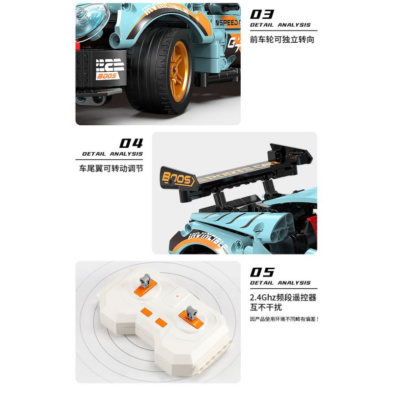 XINGBAO XB-21011 21011 XB21011 non  XE Ô TÔ ĐIỀU KHIỂN TỪ XA NHANH VÀ TỨC GIẬN PORSCHE 911 bộ đồ chơi xếp lắp ráp ghép mô hình  Kỹ Thuật Công Nghệ Cao Mô Hình Phương Tiện 812 khối